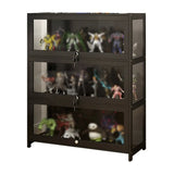 Living Room Black Modern Glass Figurine Display Cabinet Image - 14