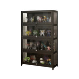 Living Room Black Modern Glass Figurine Display Cabinet Image - 19