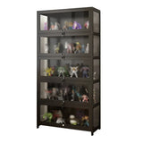 Living Room Black Modern Glass Figurine Display Cabinet Image - 2