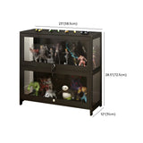 Living Room Black Modern Glass Figurine Display Cabinet Image - 28