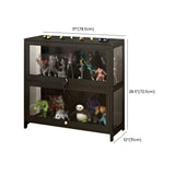 Living Room Black Modern Glass Figurine Display Cabinet Image - 30