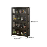 Living Room Black Modern Glass Figurine Display Cabinet Image - 34