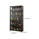 Living Room Black Modern Glass Figurine Display Cabinet Image - 38