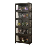 Living Room Black Modern Glass Figurine Display Cabinet Image - 4