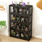 Living Room Black Modern Glass Figurine Display Cabinet Image - 7