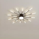 Living Room Black Starburst Semi-Flush Mount Light Image - 4