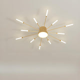 Living Room Black Starburst Semi-Flush Mount Light Image - 7