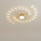 Living Room Black Starburst Semi-Flush Mount Light Image - 8