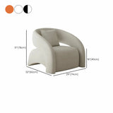 Living Room Black-White Sherpa Fixed Back Arm Chair #size