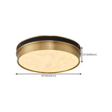 Living Room Brass Metal Cylinder Flush Mount Light Image - 12