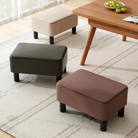 Living Room Brown Rectangle Sponge Medium Ottomans Image - 1