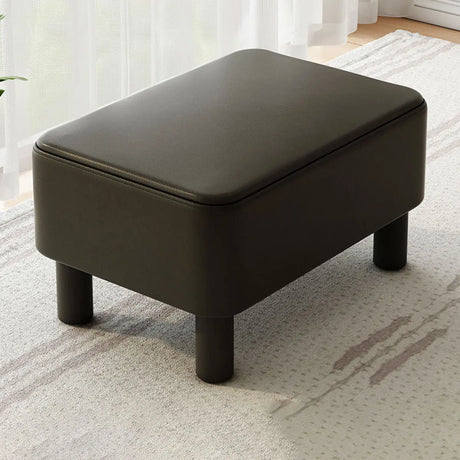 Living Room Brown Rectangle Sponge Medium Ottomans Image - 2