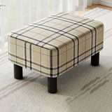 Living Room Brown Rectangle Sponge Medium Ottomans Image - 3