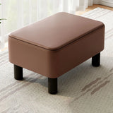 Living Room Brown Rectangle Sponge Medium Ottomans Image - 7