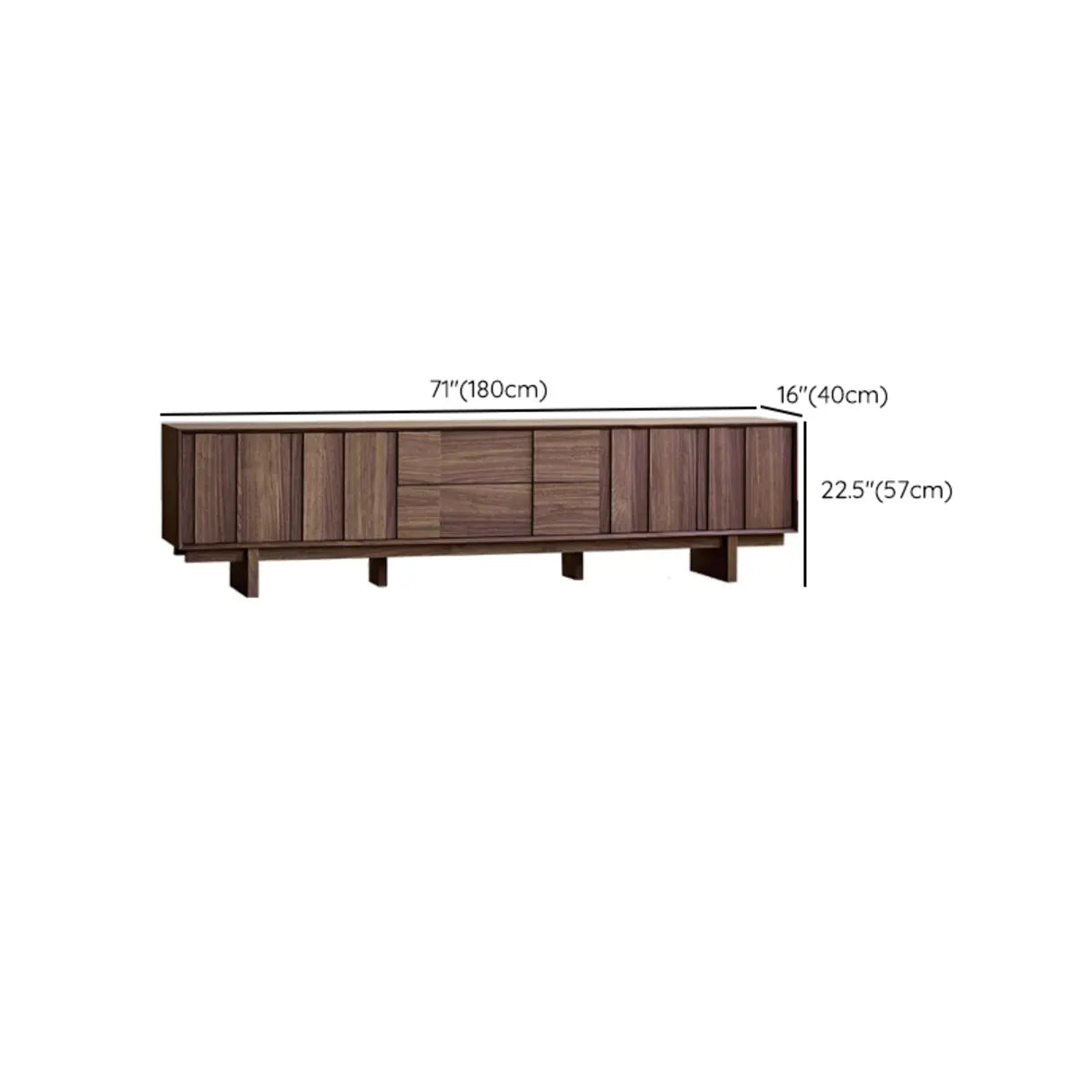 Living Room Brown Wood Drawers Rectangle TV Stand 