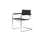 Living Room Cantilever Open Metal Arm Dining Chair Black Image - 6