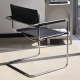 Living Room Cantilever Open Metal Arm Dining Chair Black Image - 2