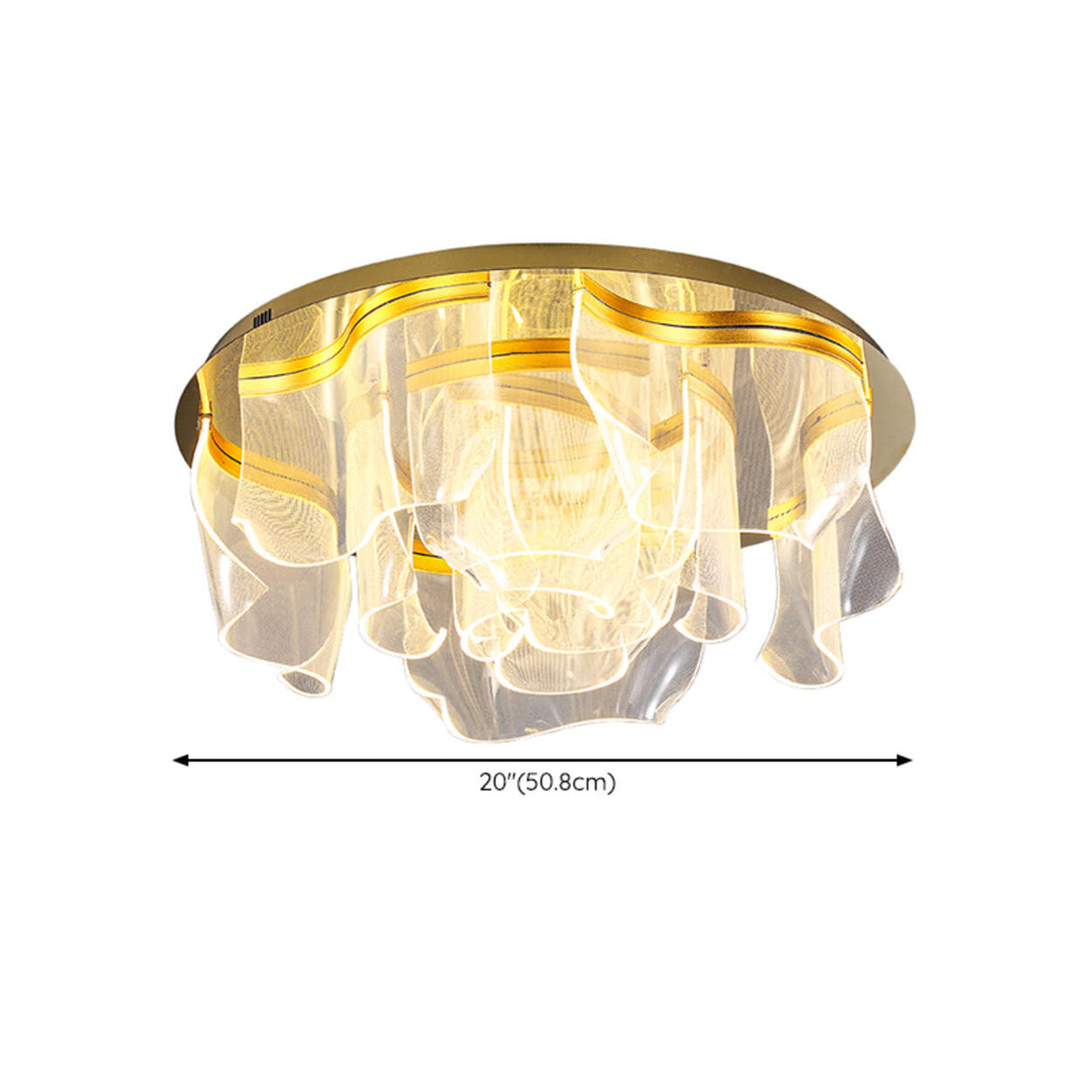 Living Room Circle Gold Frosted LED Flush Mount Light 