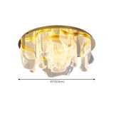 Living Room Circle Gold Frosted LED Flush Mount Light #size