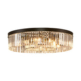 Living Room Circle Layer Crystal Prism Flush Mount Lamp Image - 3