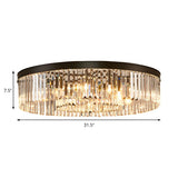 Living Room Circle Layer Crystal Prism Flush Mount Lamp Image - 4