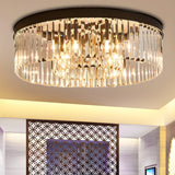 Living Room Circle Layer Crystal Prism Flush Mount Lamp Image - 5