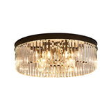 Living Room Circle Layer Crystal Prism Flush Mount Lamp Image - 7