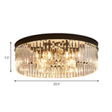 Living Room Circle Layer Crystal Prism Flush Mount Lamp Image - 8