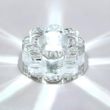 Living Room Clear Crystal Floral LED Flush Mount Light Image - 8