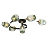 Living Room Clear Glass Swirl Semi-Flush Mount Light Image - 10