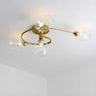 Living Room Clear Glass Swirl Semi-Flush Mount Light Image - 14