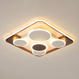 Living Room Coffee Rectangle Dimmable Flush Mount Light Image - 9