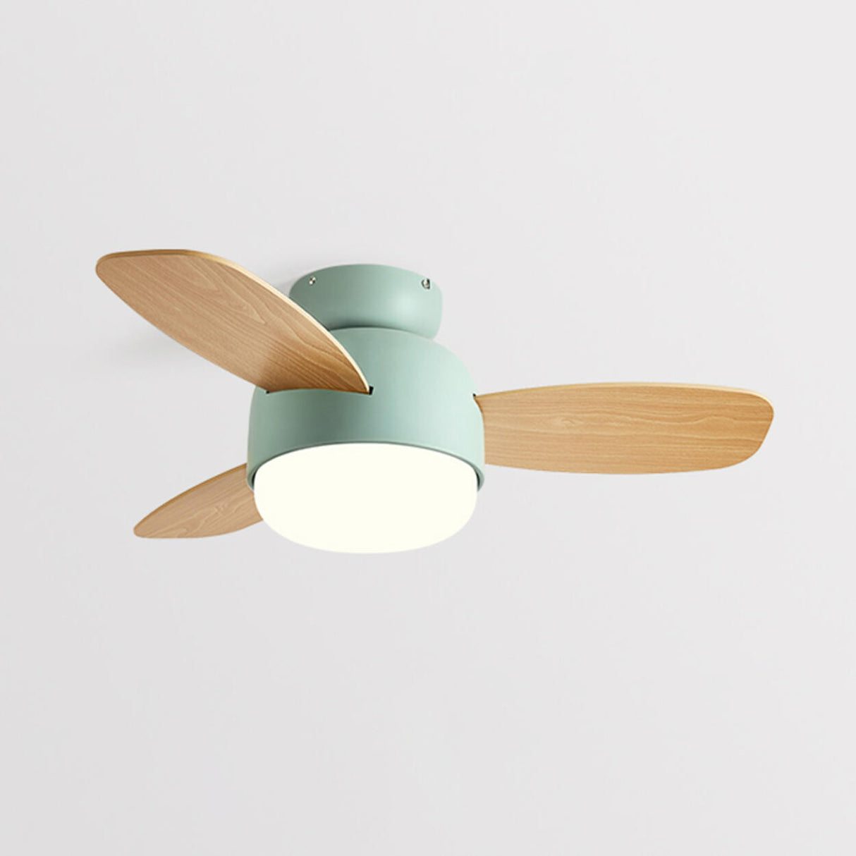 Living Room Colorful 3 Blade Wood Ceiling Fan Light Image - 8