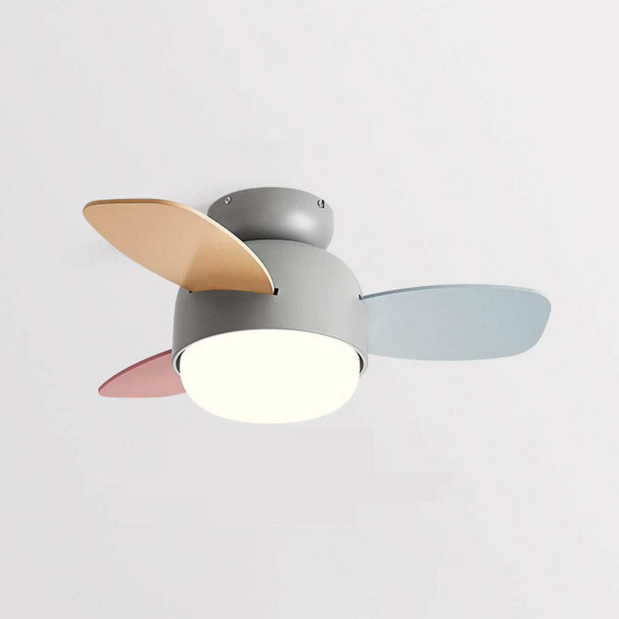 Living Room Colorful 3 Blade Wood Ceiling Fan Light Image - 9