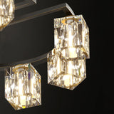 Living Room Crystal Cube Semi-Flush Mount Light 8-Light Image - 11