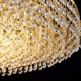 Living Room Crystal Layered Round Flush Mount Light Image - 11