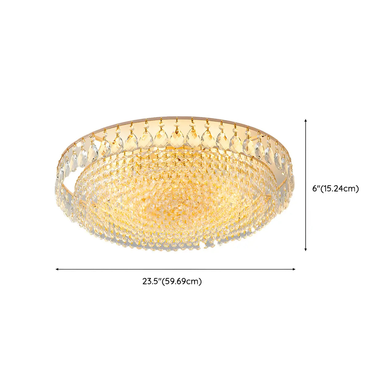 Living Room Crystal Layered Round Flush Mount Light Image - 15