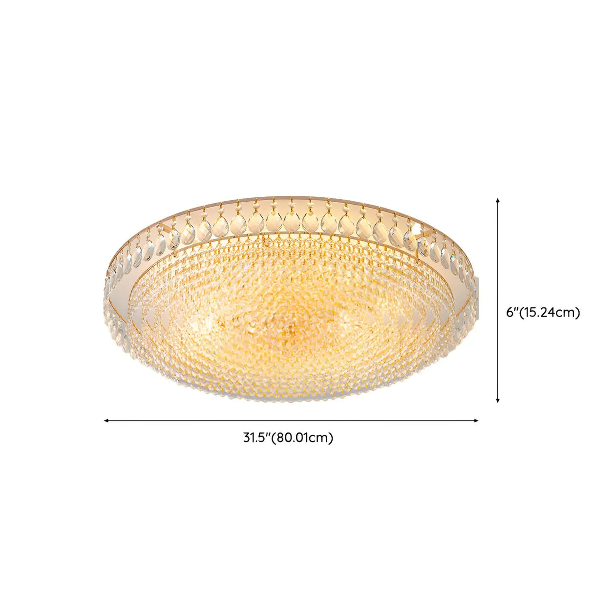 Living Room Crystal Layered Round Flush Mount Light Image - 16