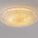 Living Room Crystal Layered Round Flush Mount Light Image - 4