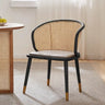 Living Room Curved Rattan Back Dining Chairs Brown Image - 13