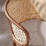 Living Room Curved Rattan Back Dining Chairs Brown Image - 8