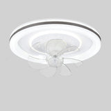 Living Room Dimming Simple Round LED Ceiling Fan Light Image - 15