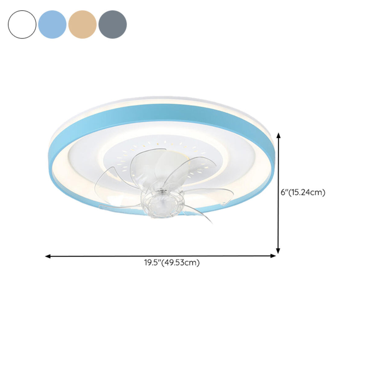 Living Room Dimming Simple Round LED Ceiling Fan Light Image - 26