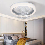 Living Room Dimming Simple Round LED Ceiling Fan Light Image - 5