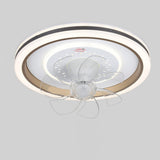 Living Room Dimming Simple Round LED Ceiling Fan Light Image - 6