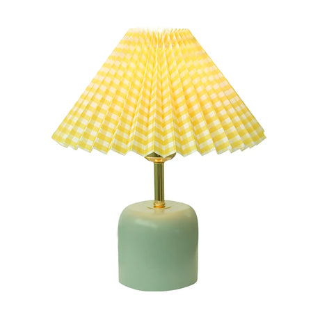 Living Room Elegant Cone Fabric Ceramic Table Lamp Image - 2