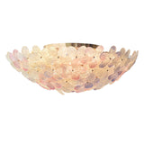 Living Room Elegant Flower Glass Flush Mount Light Image - 5