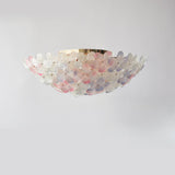 Living Room Elegant Flower Glass Flush Mount Light Image - 8