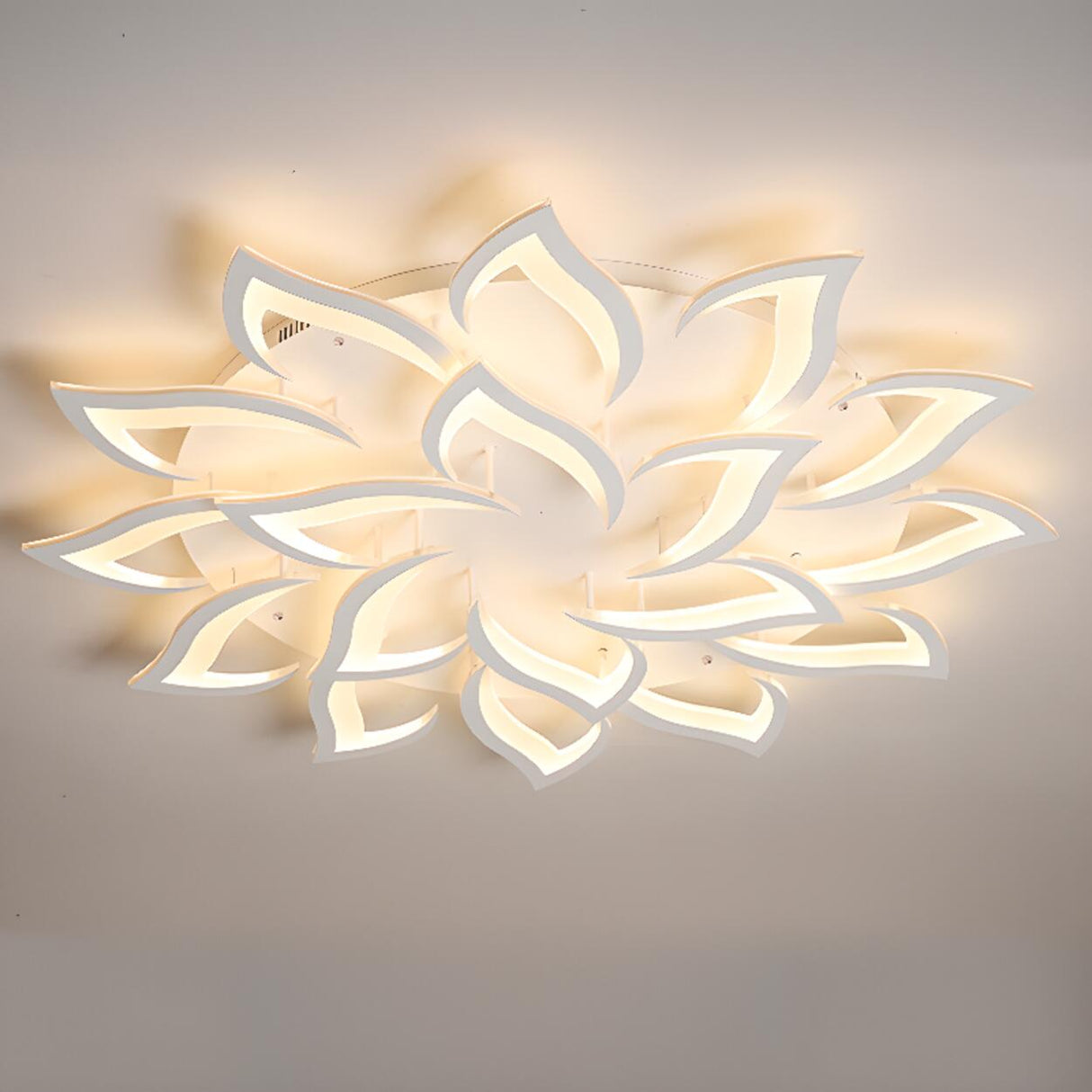 Living Room Elegant Lotus LED Flush Mount Ceiling Light Image - 10