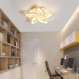 Living Room Elegant Lotus LED Flush Mount Ceiling Light Image - 3